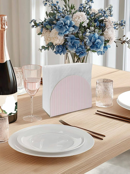 Napkin Holder Pink White Pinstripes Standing Napkin Dispenser Tissue Organizer 2 Pack Modern Lines Vertical Stripes Acrylic Paper Napkin Holders for Table Kitchen Dining Cocktail Party Cafe Bathroom