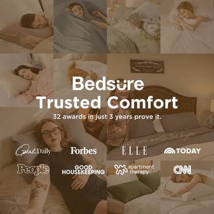 Bedsure Pillow Cases Standard Size Set of 2 - Blush Pink Brushed Microfiber Pillowcases, Super Soft and Cozy Pillow Case Covers with Envelope Closure for Kids, Wrinkle, Fade Resistant, 20x26 Inches