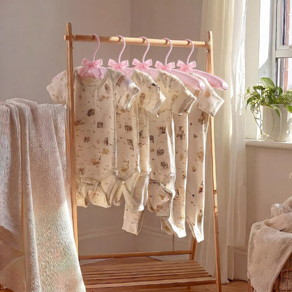 Novabright 12 Pcs 10" Baby Satin Padded Hangers Non-Slip Wooden Hangers with Sponge Shoulder for Baby Christening Dress Girl Toddler Infant Nursery Newborn Clothing(Pink)