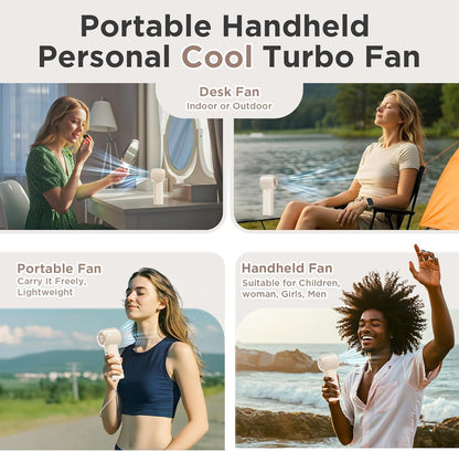 Portable Handheld Personal Cool Fan for Travel - 4000mAh Rechargeable Battery Powerful Mini Fan for Personal,Women,Men,15000RPM High Speed,18H Cooling Time,Summer Essential for Outdoor,Camping,Hiking