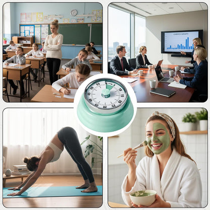 60-Minute Magnetic Visual Timer, Silent Operation and No Battery Needed, Time Management Tools for Kitchen, Homeschool Desk, Office Meetings & Home Learning Timer (Green-Pink)