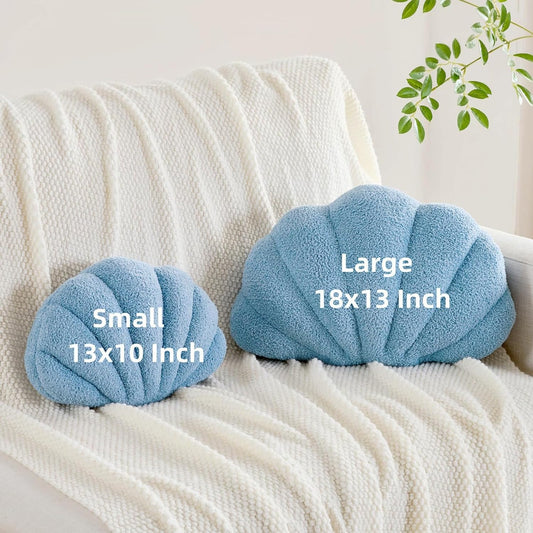 CANGHI Shell Pillow Seashell Decorative Pillow Light Pink Beachy Coastal Shell Shaped Throw Pillows 13x10 Inch Soft Ocean Beach Sea Shell Plush Pillows Cushion for Bed Couch Living Sofa Room Decor