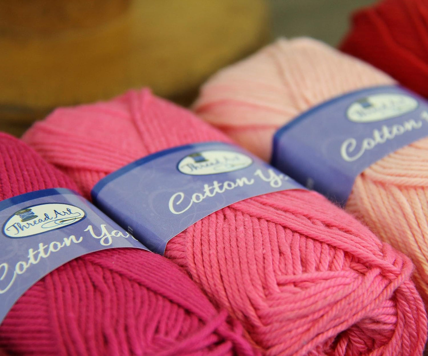 ThreadArt Cotton Crochet Yarn, Worsted Medium #4, 85yd, Peach 3508 | Pure cotton crochet yarn for dishcloths, bags, amigurumi and home decor. Soft feel with clean stitch definition.