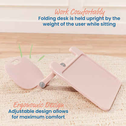 ECR4Kids The Surf Folding Portable Lap Desk, Large, Flexible Seating, Pink