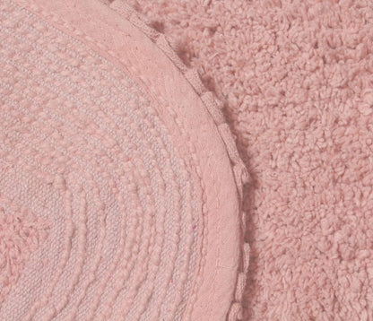 Home Weavers Radiant Collection 100% Cotton Bathroom Rugs Set, Bathroom Décor, Washable Rug, Extra Soft and Absorbent Bath Rug, Kitchen Mat, Bath Mat Set, Bath Floor Mat Non Slip, 22" Round, Pink