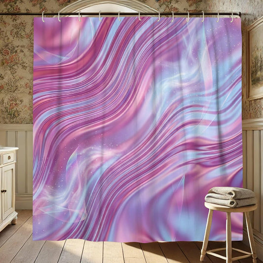 Waves Shower Curtain, Modern Abstract Swirls Gradient None Peach Polyester Waterproof Bathtub Cloth Curtains Decor for Toile Bathroom Dorm 72x72 Inch