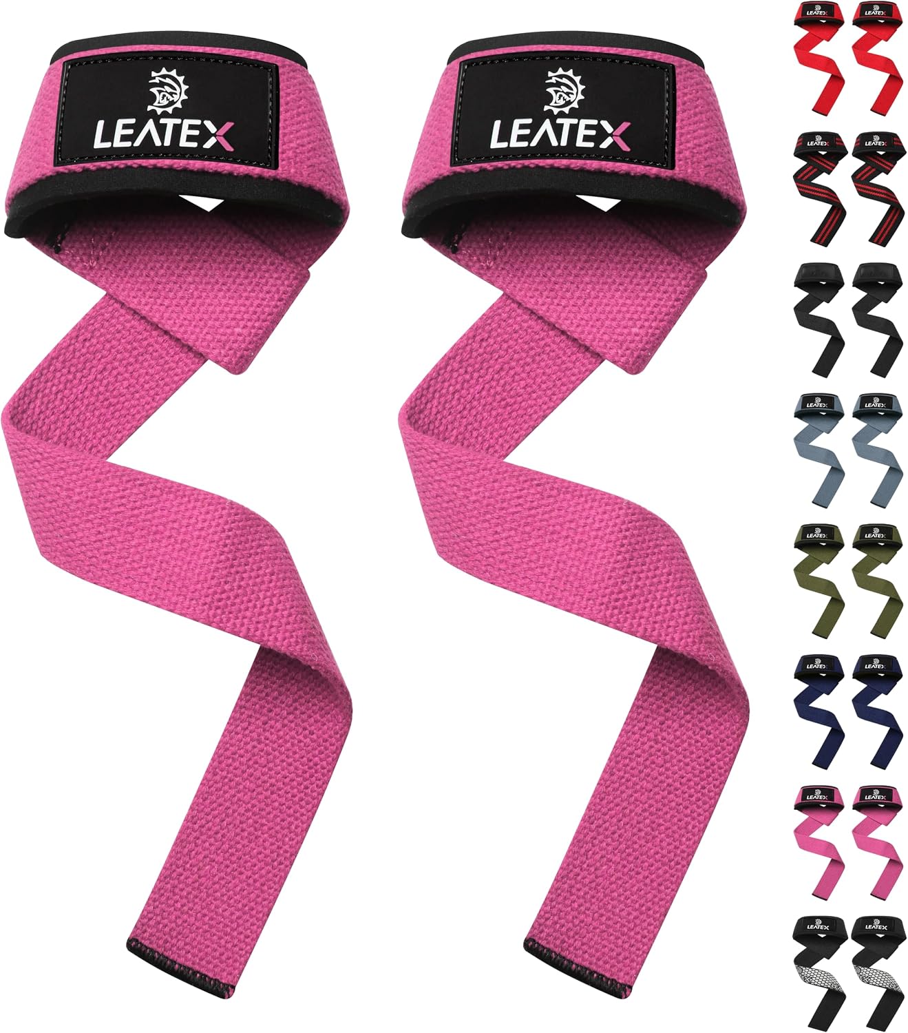 Lifting Wrist Straps for Weightlifting, Straps Gym Grip Power Workouts Lifting Straps Padded Neoprene & Premium Cotton Men Women, Deadlift Bodybuilding Exercise Lifting Straps