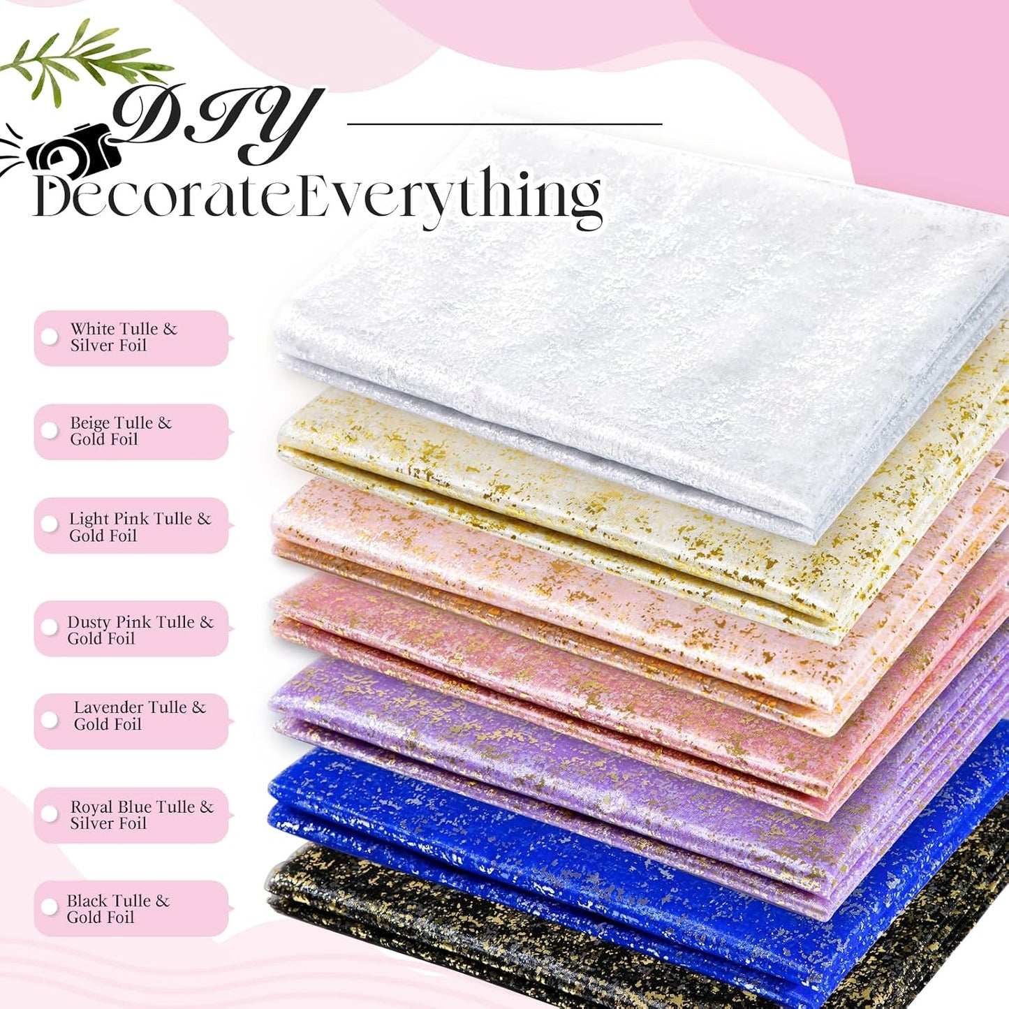 P Pothuiny 2 Pcs Dusty Pink Table Runner 28 x 120 Inch, Glitter Metallic Foil Tulle Table Runner Party Golden Sheer Gauze Table Decor for Wedding Birthday Christmas Anniversary