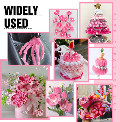 TOAOB 50pcs Long Pipe Cleaners Peach Pink Overlength Chenille Stems 24 Inch Fuzzy Sticks Craft Supplies for DIY Art Craft Projects Home Decorations