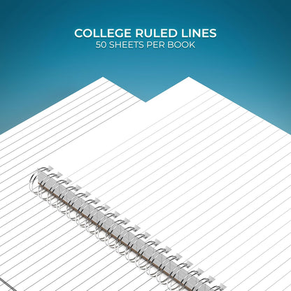 Custom Spiral Notebook Journals with a Pastel Pink Colored Cover - 6 Pack of 8.5" x 11" – College Ruled, Hard Cover, 50 Sheets Per Book – For Journaling, Office, School Supplies, etc.