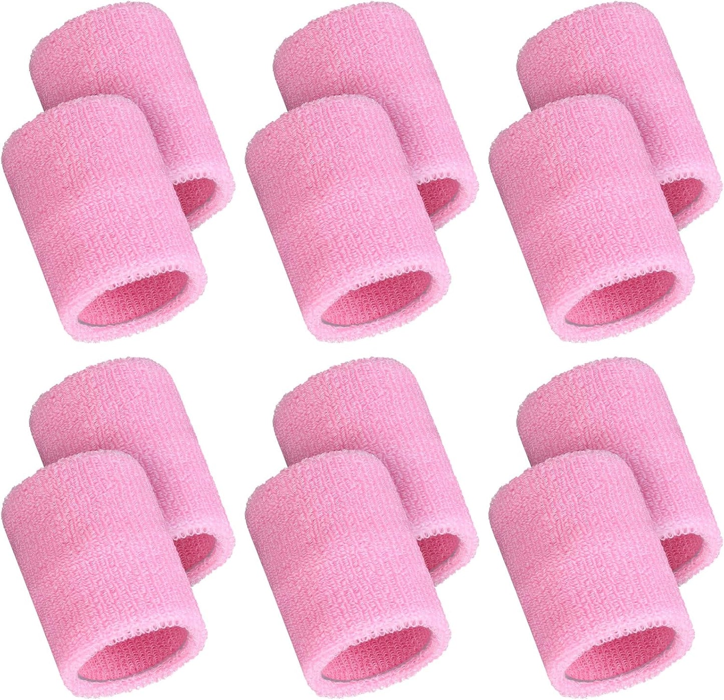 12 Pcs Sports Wristbands Sports Absorbent Wristband Wrist Athletic Sweat Bands
