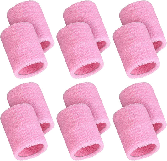 12 Pcs Sports Wristbands Sports Absorbent Wristband Wrist Athletic Sweat Bands