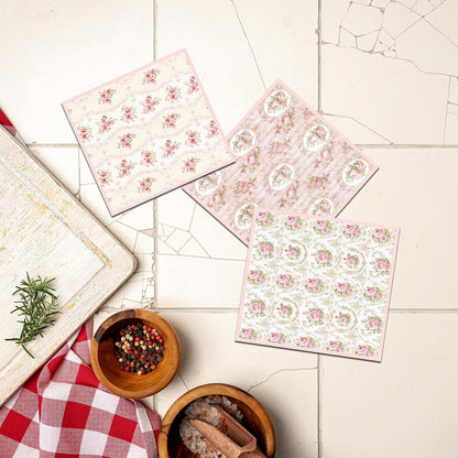 Pink Floral Swedish Dishcloths for Kitchen, 6 Pack Reusable Flower Swedish Dish Cloths, Absorbent Fast Drying Sponge Paper Towels for Cooking Cleaning Home Decoration Housewarming Gifts