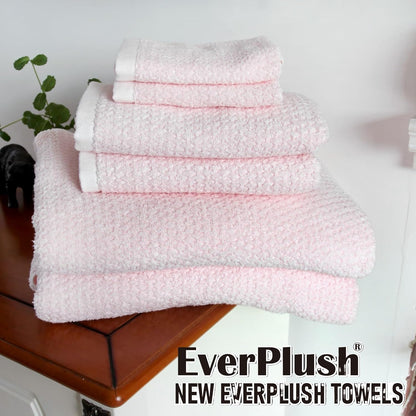 Everplush Diamond Jacquard 6 Pieces Bath Towel Set, Luxury Super Soft Oversized everplush Towels, Highly Absorbent everplush Diamond Jacquard Quick Dry Bath Towel for Bathroom Pink