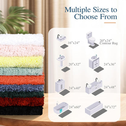 Walensee Bathroom Rug Non Slip Bath Mat (16 x 24, Dusty Pink) Water Absorbent Soft Microfiber Shaggy Mat Machine Washable Thick Plush Rug for Shower