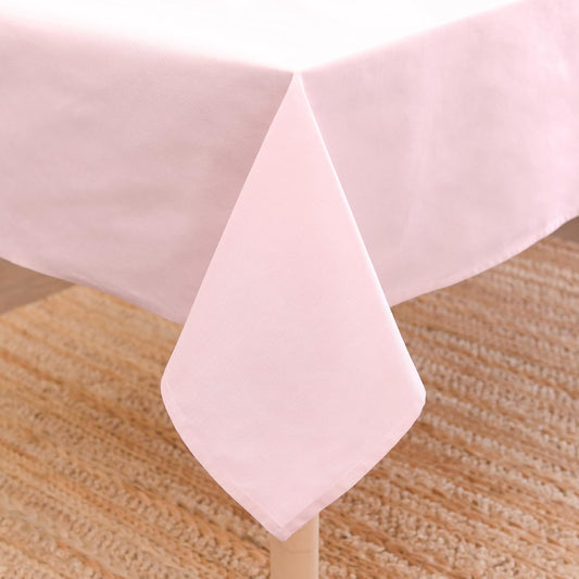 Encasa XO Dining Table Cover | 56"x72" Cotton Canvas Rectangular Tablecloth | Machine Washable, Light Pink Table Cloth for Indoor & Outdoor Dining, Durable, Easy-Care | Suitable for Any Occasion