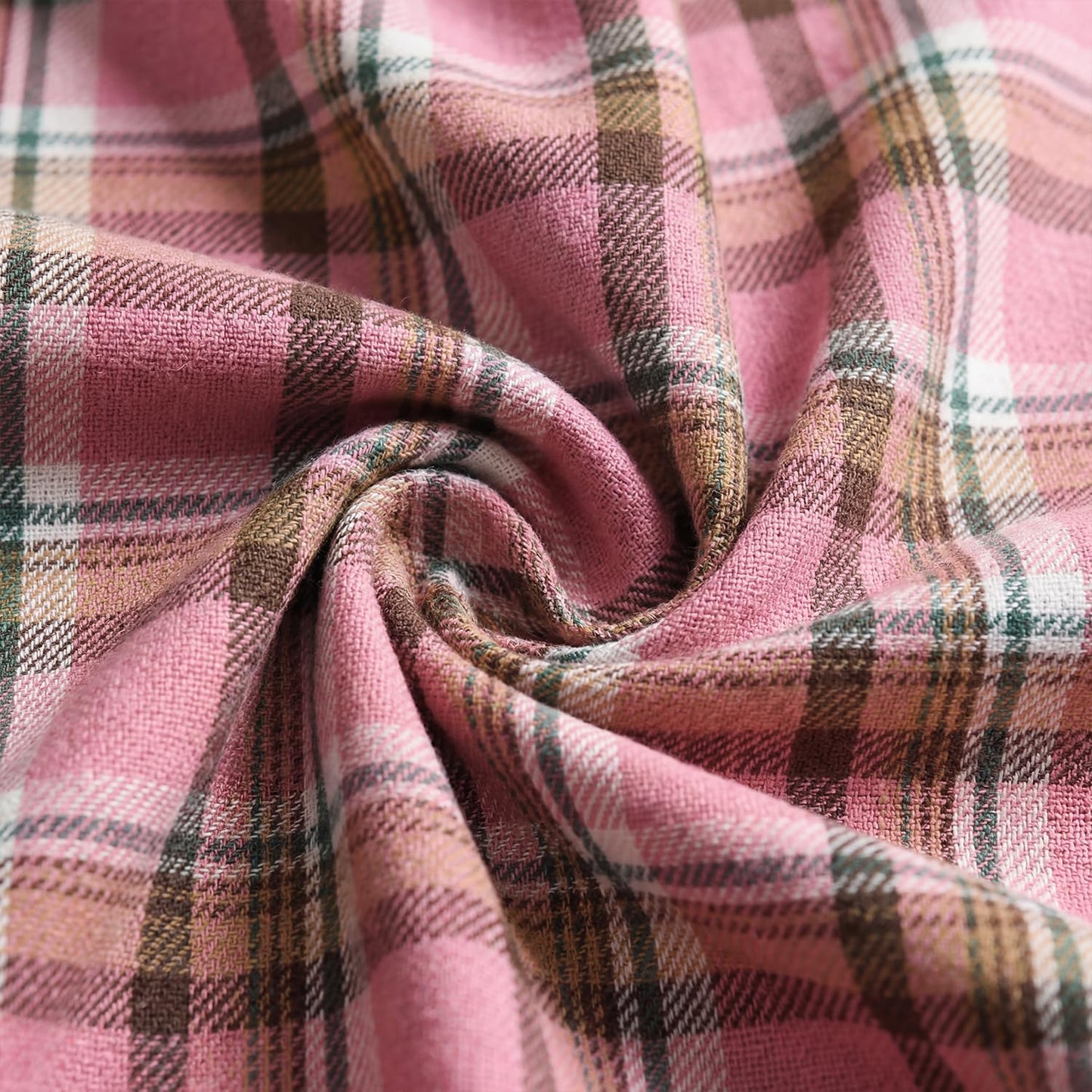 Horaldaily Spring Checkered Tablecloth 55×55 Inch Round, Pink Buffalo Plaid Spring Table Cloth, Washable Spring Farmhouse Table Decor for Dinner/Party Decoration/Holiday