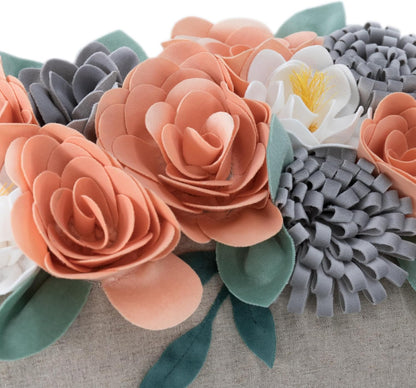 OiseauVoler Decorative 3D Flower Throw Pillow Cover Pillowcase Cushion Cover Case for Home Couch Sofa Bed Living Room Decor 12x20 Inch Peach Pink