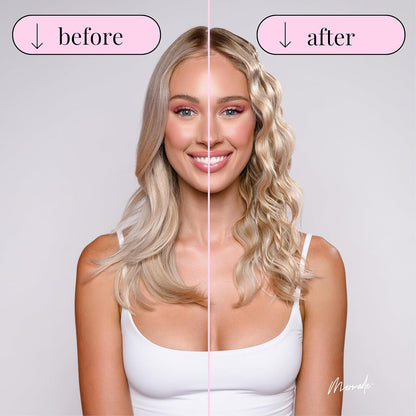 Mermade PRO Hair Waver 1" - 3 Barrel Curling Iron 1 Inch, Ceramic Barrel Waver Tool for Thick, Thin, Long, or Short Hair - 1", Pink with Glove