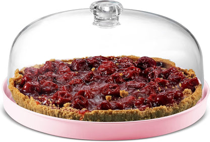 Godinger Cake Stand, Cake Plate Server with Dome, Metal Serving Tray and Shaterproof Acrylic Lid