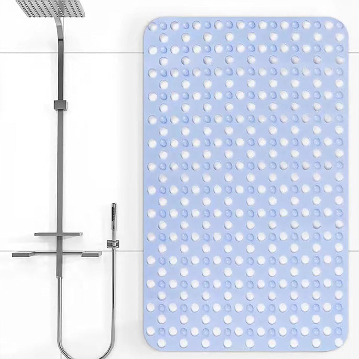 Non-Slip Shower Mat Outside Shower, Anti-Skid Bathroom Floor Mat with Strong Suction Cups for Bathroom, Home, and Sink, Waterproof Floor Protector, Easy to Clean,Pink,37x72cm/15x28in