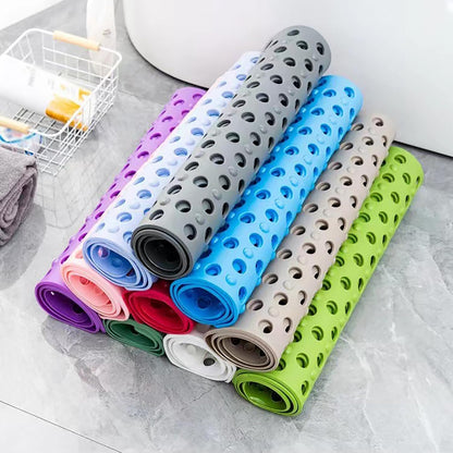 Non-Slip Shower Mat Outside Shower, Anti-Skid Bathroom Floor Mat with Strong Suction Cups for Bathroom, Home, and Sink, Waterproof Floor Protector, Easy to Clean,Pink,37x72cm/15x28in
