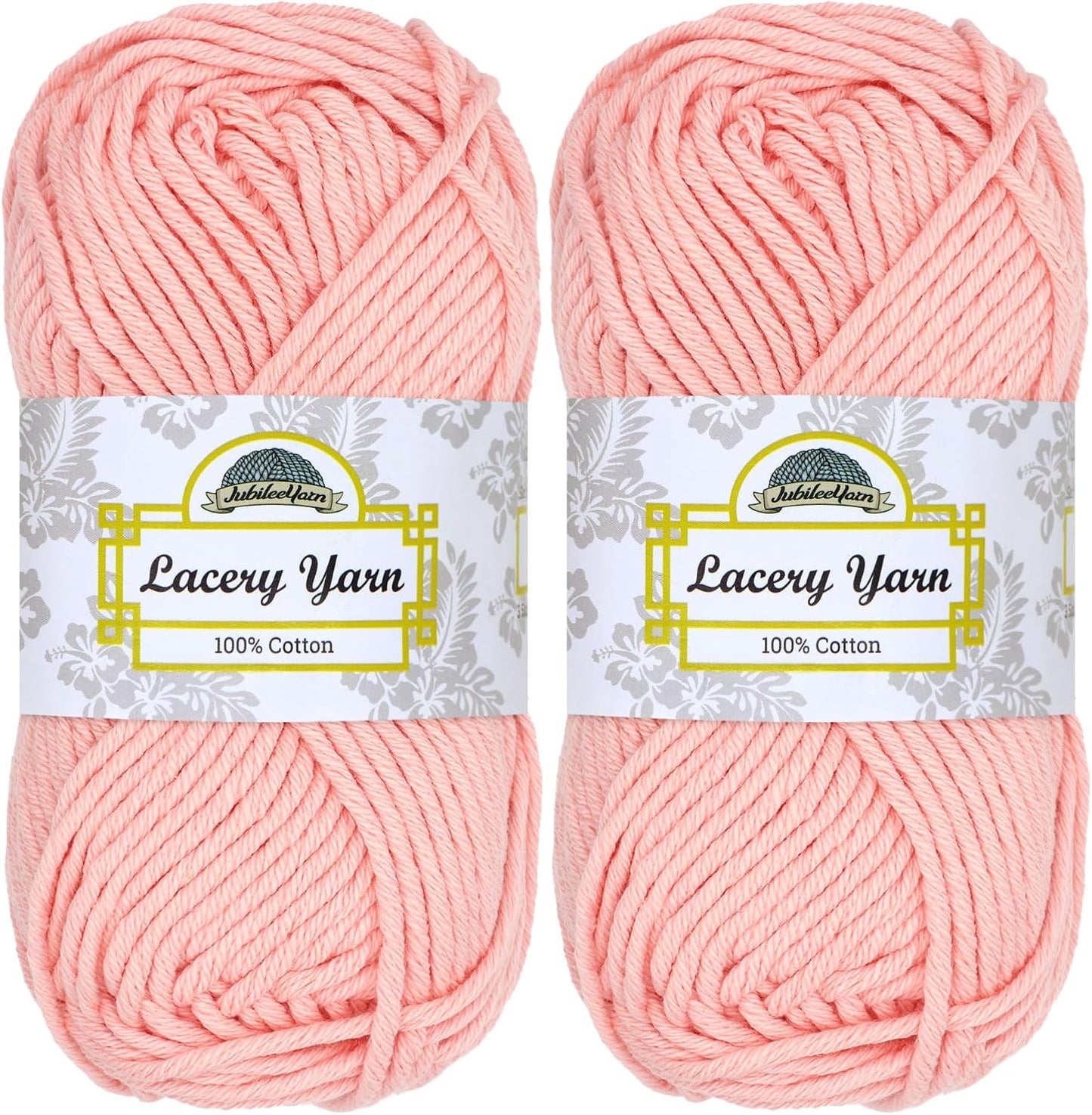 JubileeYarn Lacery Yarn - 100g/Skein Chunky Cotton - Peach - 2 Skeins