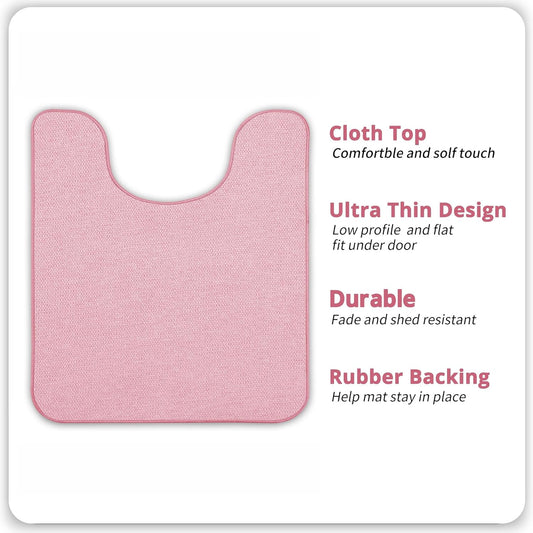 Bosap Toilet Rugs U Shaped Bathroom Rug,Machine Washable Non Slip Quick Dry Super Absorbent Ultra Thin Toilet Mats for Bathroom Toilet.Pink,1'8"x2'(20x24inch)