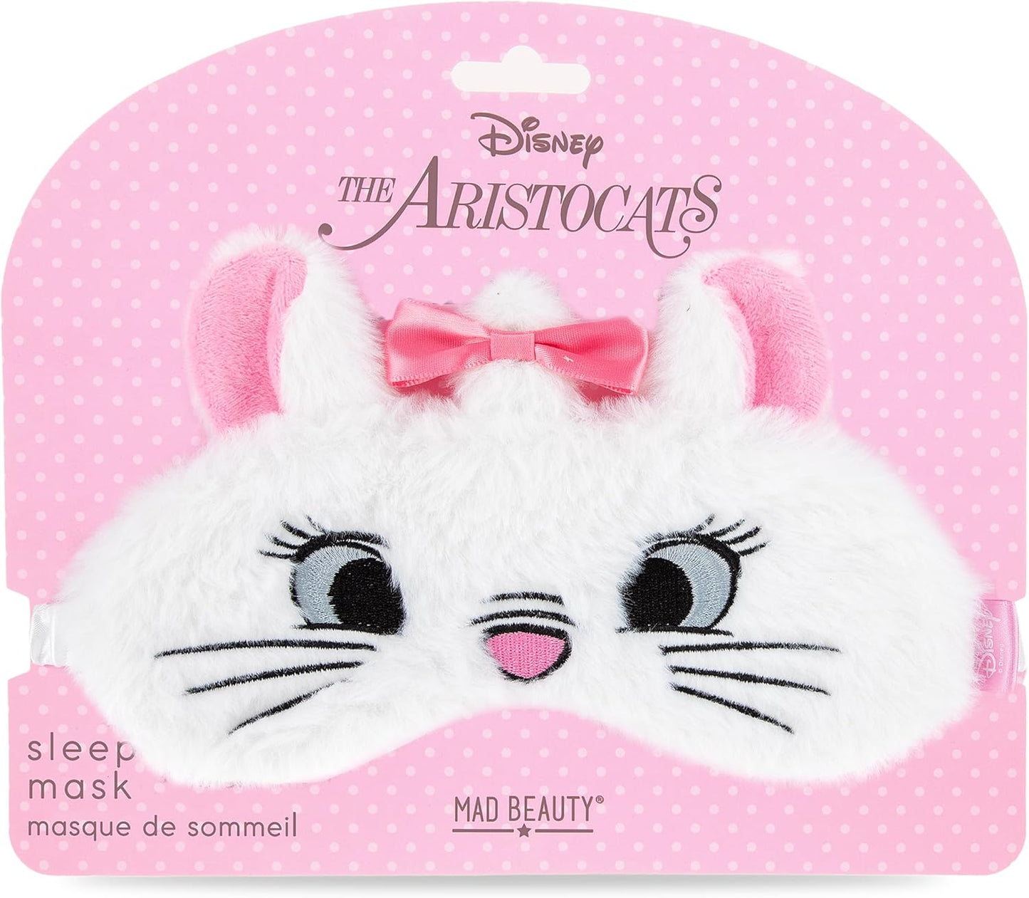 Mad Beauty Disney Aristocats Marie Sleep Mask | Pink Bow and Fur | Great Novelty Gift for Women, Adults, and Kids | Comfortable and Washable | Adorable and Fun Sleep Accessory