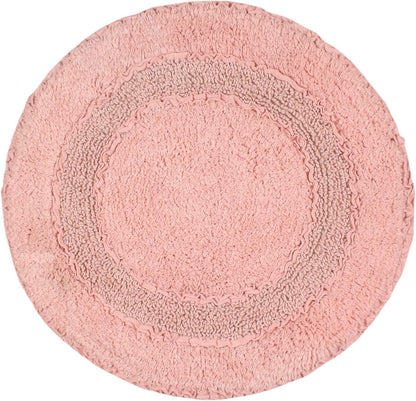 Home Weavers Radiant Collection 100% Cotton Bathroom Rugs Set, Bathroom Décor, Washable Rug, Extra Soft and Absorbent Bath Rug, Kitchen Mat, Bath Mat Set, Bath Floor Mat Non Slip, 22" Round, Pink