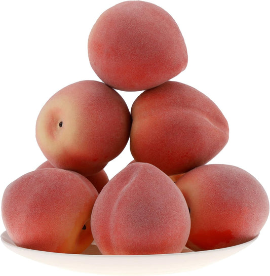 Gresorth 6pcs High Grade Fake Peach Decoration Artificial Realistic Fruit Model for Home Party Holiday Festival Christmas Display