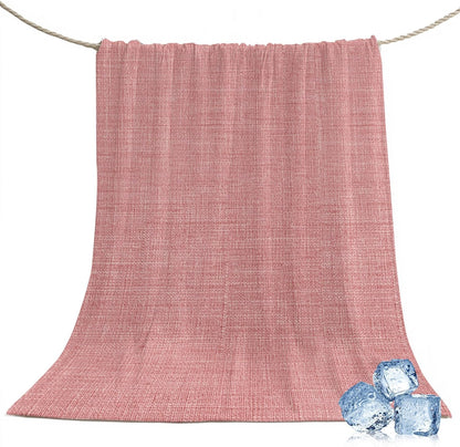 Cooling Blanket 50"x60", Vintage Pink Summer Cooling Blanket Breathable Lightweight Ice Blankets Farm Retro Linen Blankets for Night Sweats