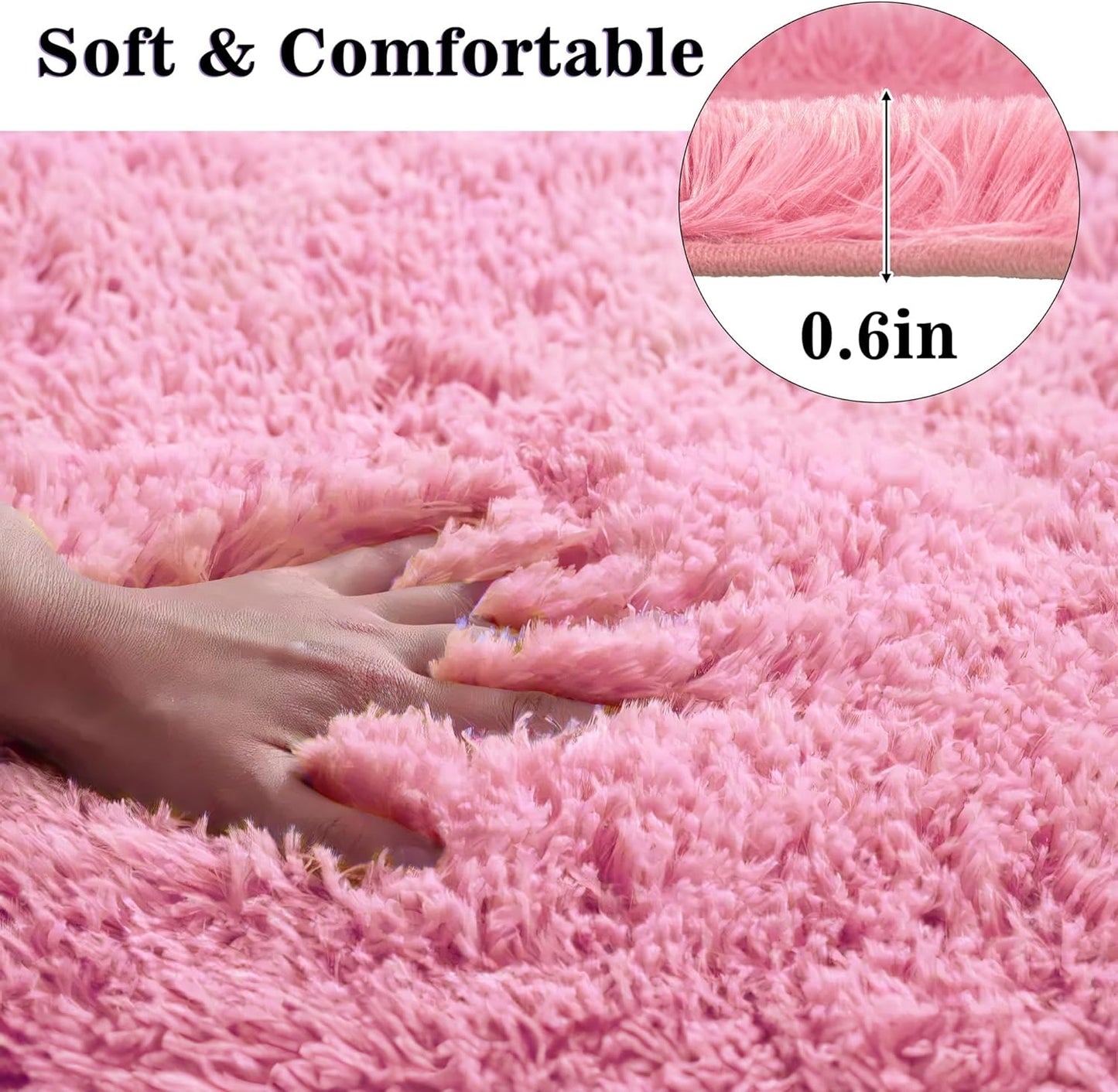 Pink Bathroom Rugs Sets 3Piece Bath Mat Solid Bath Rug Floor Mats Washable Shower Rug with U-Shaped Contour Rug Toilet Lid Cover