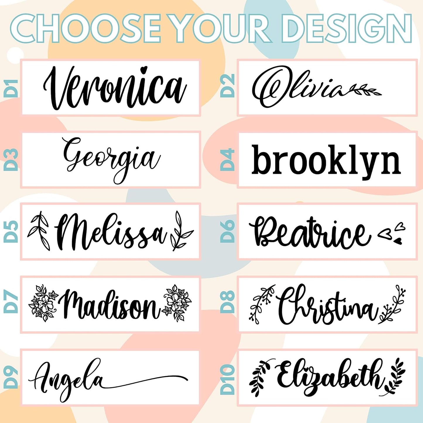 Personalized Tumblers with Lid, Gifts for Her, 30 oz Light Pink, 10 Designs | Custom Engraved Tumbler w Name - Personalized Cups - Gifts for Women, Mom - Double-Walled Stainless Steel