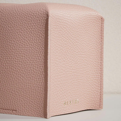 OLETHA Square Tissue Box Cover - Coquette Desk Decor for Room, Home & Office - Tissues Cube Boxes Holder - Pink