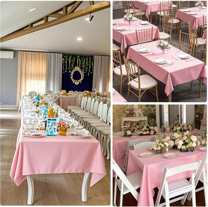 8 Packs Pink Tablecloth 60x102 Inch Rectangular Table Cloth for 6 Foot Rectangle Tables, Wrinkle Resistant Polyester Tablecloth Washable Table Covers for Wedding Party Buffet Dining