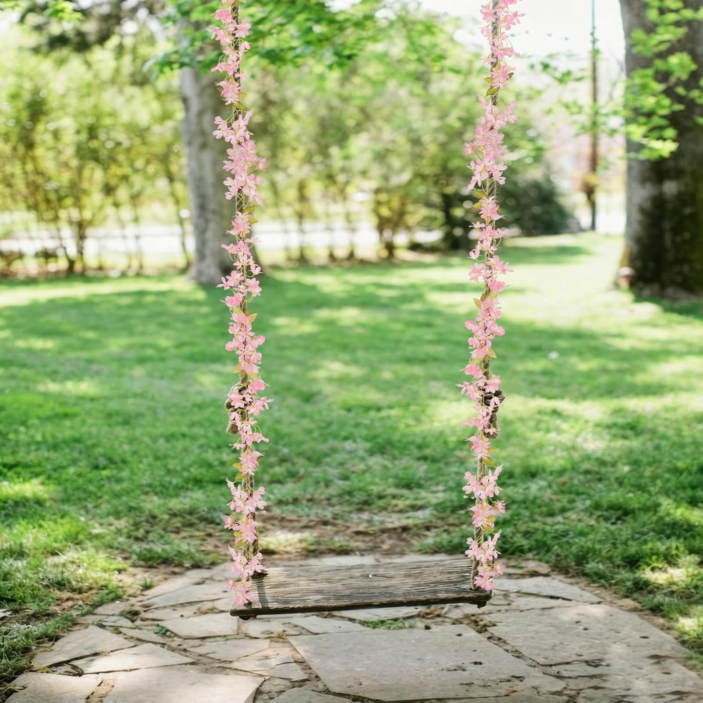 2 Pcs Artificial Flowers Garlands Forsythia Spring Garland for Mantle Fake Hanging Flower Vines Pink 11.8 ft Silk Cherry Blossom Garland for Wedding Party Arch Bedroom Indoor Home Decor Outdoor