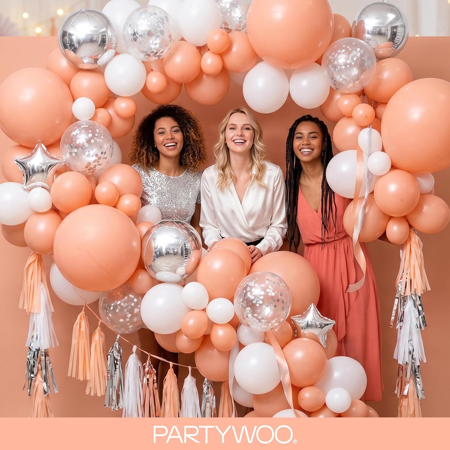 PartyWoo Peach Balloons 140pcs Different Sizes of 18 12 10 5 Inch Light Orange Blush Pink Latex Balloon Arch Kit for Wedding Bridal Shower Baby Shower Birthday Party Decorations Orange-Y21