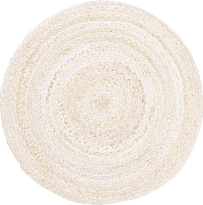 SAFAVIEH Braided Collection Area Rug - 3' x 5' Oval, Beige with Pink Accents, Handmade Cotton, Country Cottage Style, Reversible, Ideal for Areas in Entryway Living Room Bedroom Kitchen (BRD452B)