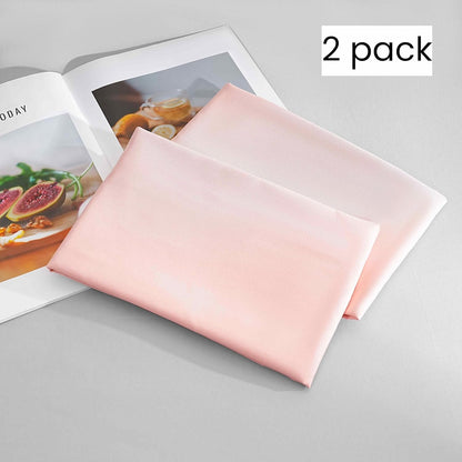 Mohap Zipper Pillowcase 2 Pieces Brushed Microfiber 1800 Hotel Quality Super Soft Pillow Cover No Shrinkage No Fade Pillow Protectors - Pink, Queen