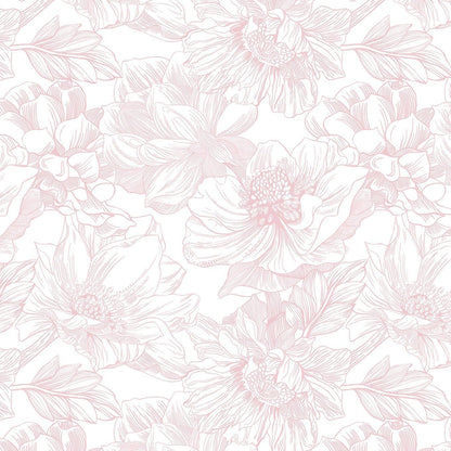 Dimoon 78.7"x17.3" Peel and Stick Wallpaper Floral Contact Paper Boho White Pink Flower Wallpaper Removable Wall Paper Self Adhesive Modern Contactpaper for Cabinets Drawers Bedroom Thicken Vinyl