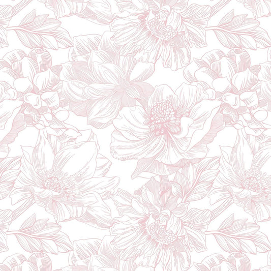 Dimoon 78.7"x17.3" Peel and Stick Wallpaper Floral Contact Paper Boho White Pink Flower Wallpaper Removable Wall Paper Self Adhesive Modern Contactpaper for Cabinets Drawers Bedroom Thicken Vinyl