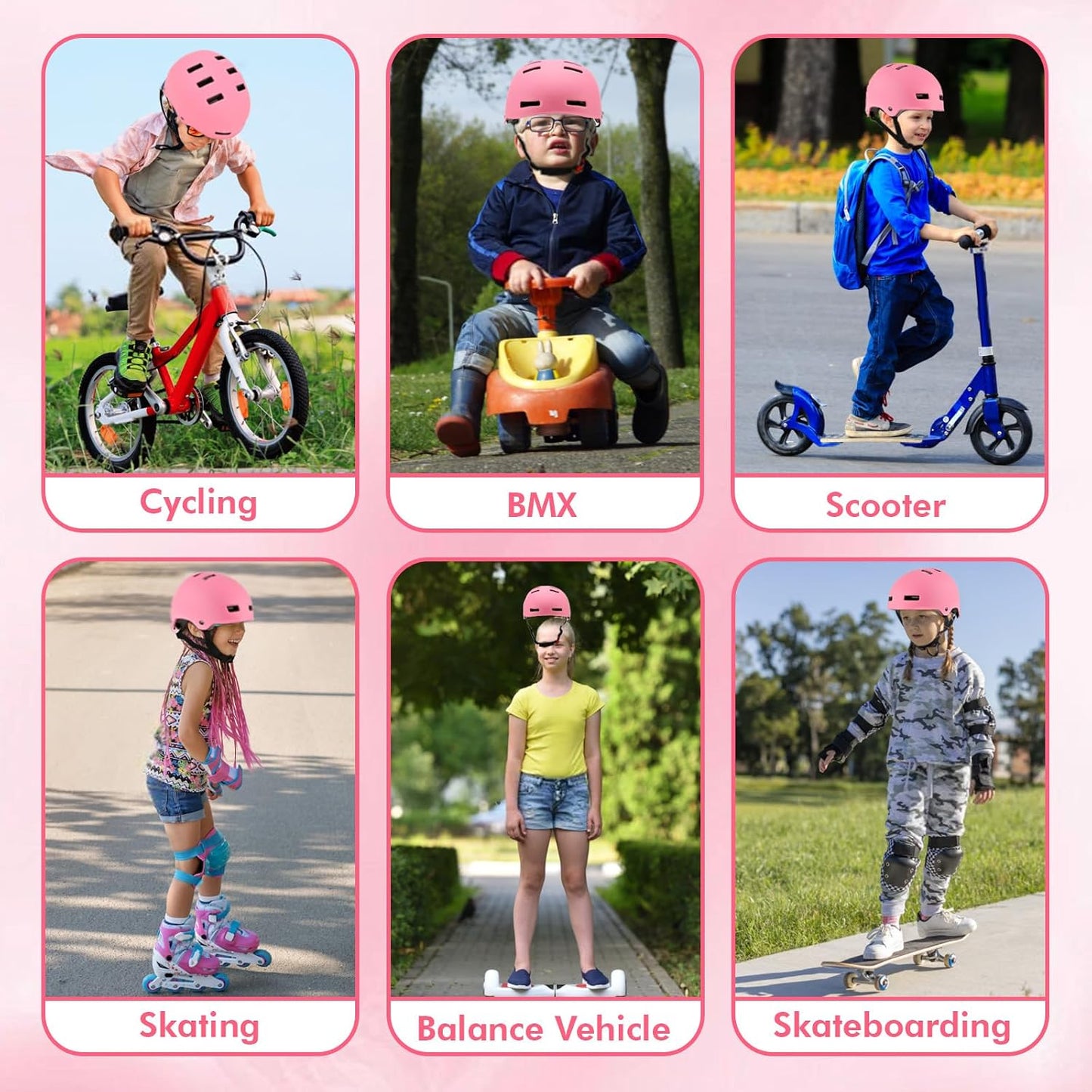 Adjustable Kids Bike Helmet for Boys Girls Youth, Kids Protective Helmets for Multi-Sports Skateboard Scooter Bicycle Cycling Skating