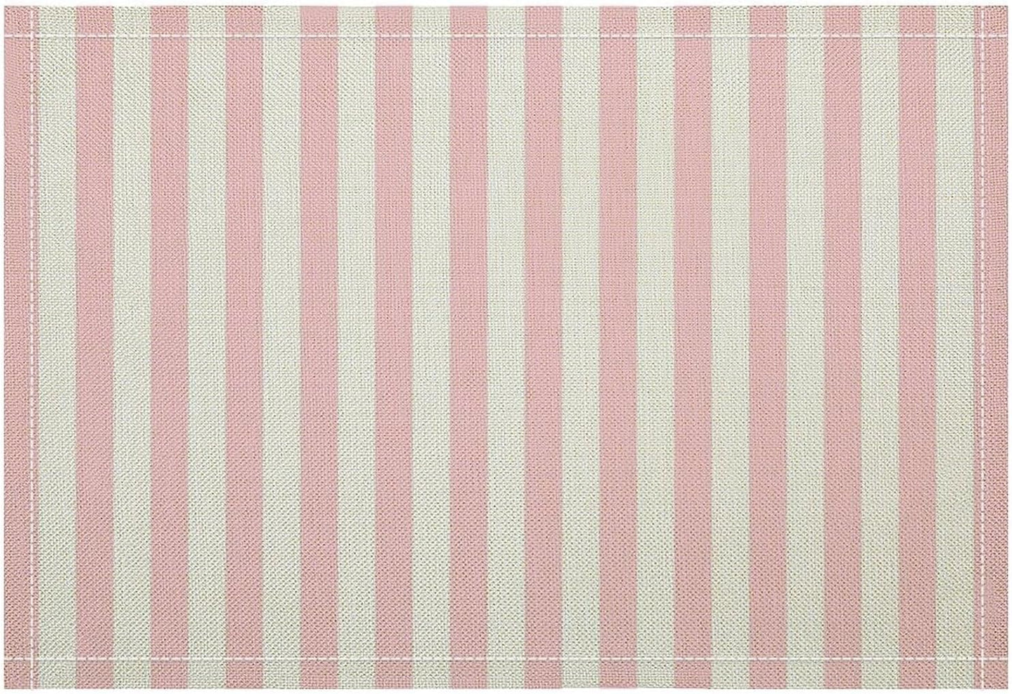 Pink and White Striped Placemats Set of 6,Modern Farmhouse Vertical Striped Geometric Pattern Placemats Table Mat for Home Dining Table Kitchen Party Decor 12x18in 6PCS