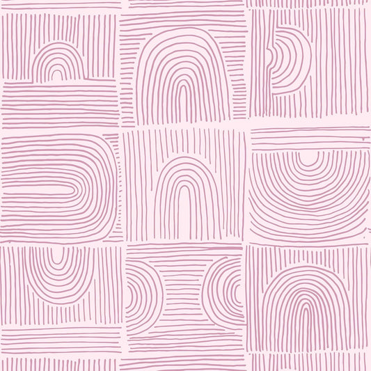 VEELIKE Pink Geometric Peel and Stick Wallpaper Boho Geometric Wallpaper for Bathroom Bedroom 17.7''x118'' Abstract Art Deco Wallpaper Removable Prepasted Pink Contact Paper for Cabinets Drawers