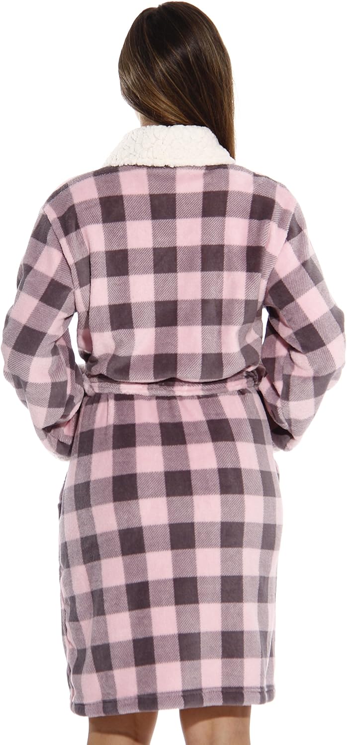 Just Love Sherpa Trim Plush Robe for Women