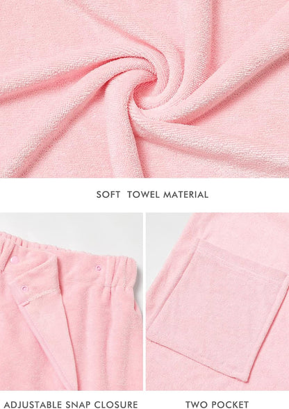 Vislivin Women's Bathrobe - Lightweight Spa Shower Wrap Robe, Soft Adjustable Closure Towel with Pocket for Home & Travel