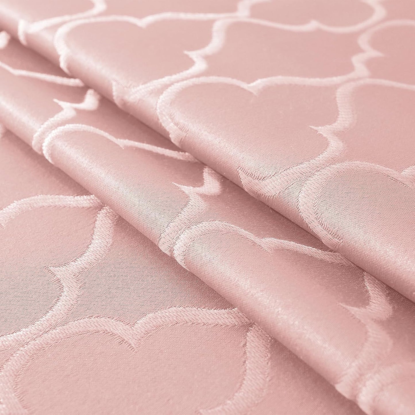 Larponder Tablecloth Rectangle, Jacquard, 60" x 120", Pink | Washable & Spill Proof Table Cover for Spring Kitchen Dining Party Picnic