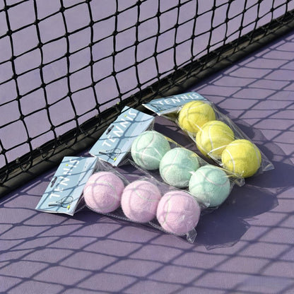 Tennis Balls 3 Pack with Standard Elasticity, Daily Training and Practice Tennis Balls, Pink, Green, Yellow