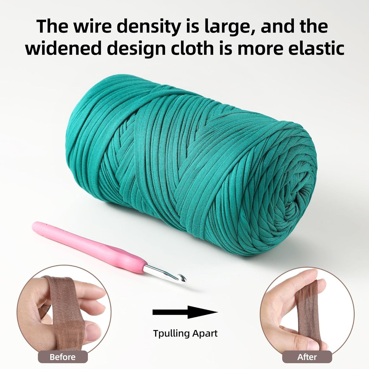 T-Shirt Yarn, 400g/118 Yards Elastic Fabric Crochet Cloth T- Shirt Yarns, Thick Hand Knitting Yarn for Crocheting Bags/Rugs/Baskets/Craft Project/Home Decor, DIY Crafts (Modern, 1-Pink)